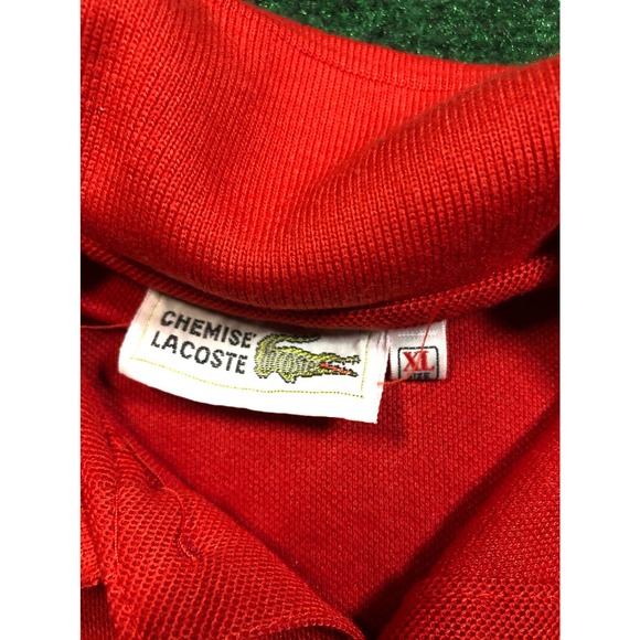 Vintage Chemise Lacoste Men's XL Red Long Sleeve Polo Shirt - Picture 5 of 5